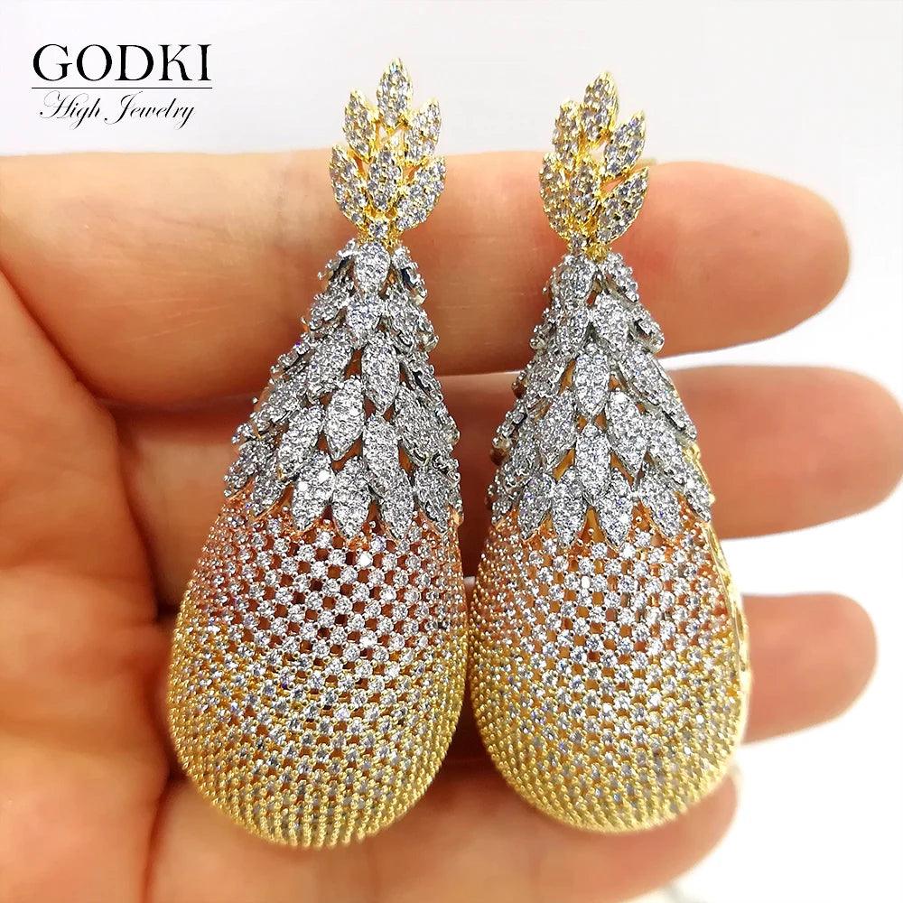 Pineapple Earrings Luxury Bridal Earrings Dubai Style Jewelry