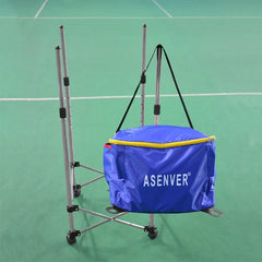 Tennis Training Device Cart Adjustable Height Ball Storage Movable Basket Storage Basin