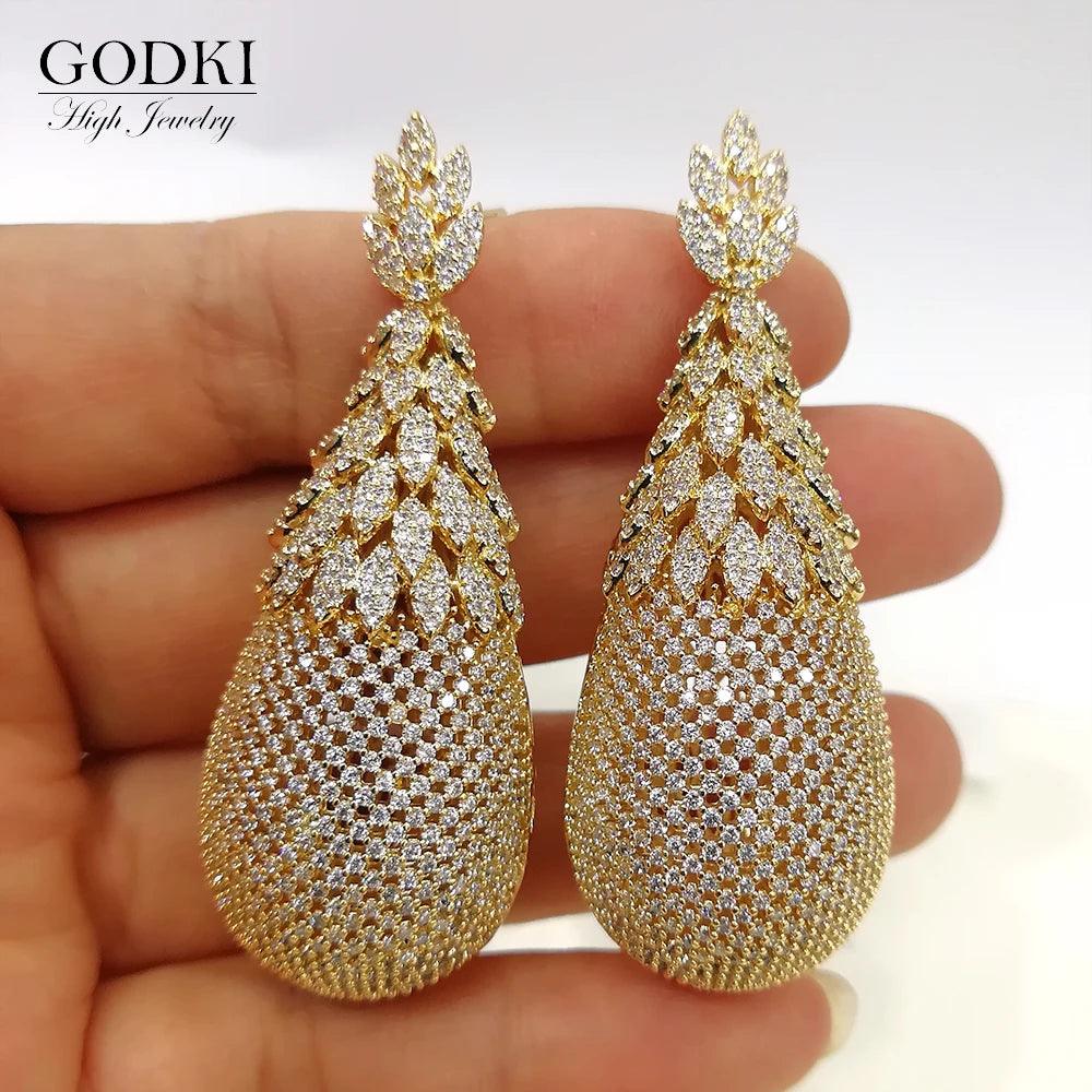 Pineapple Earrings Luxury Bridal Earrings Dubai Style Jewelry