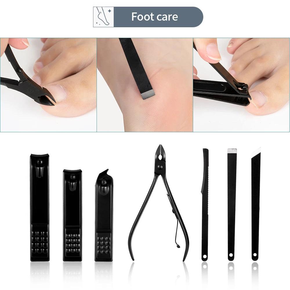 Nail Clipper Set Stainless Steel Manicure Kit Portable Pedicure Tools