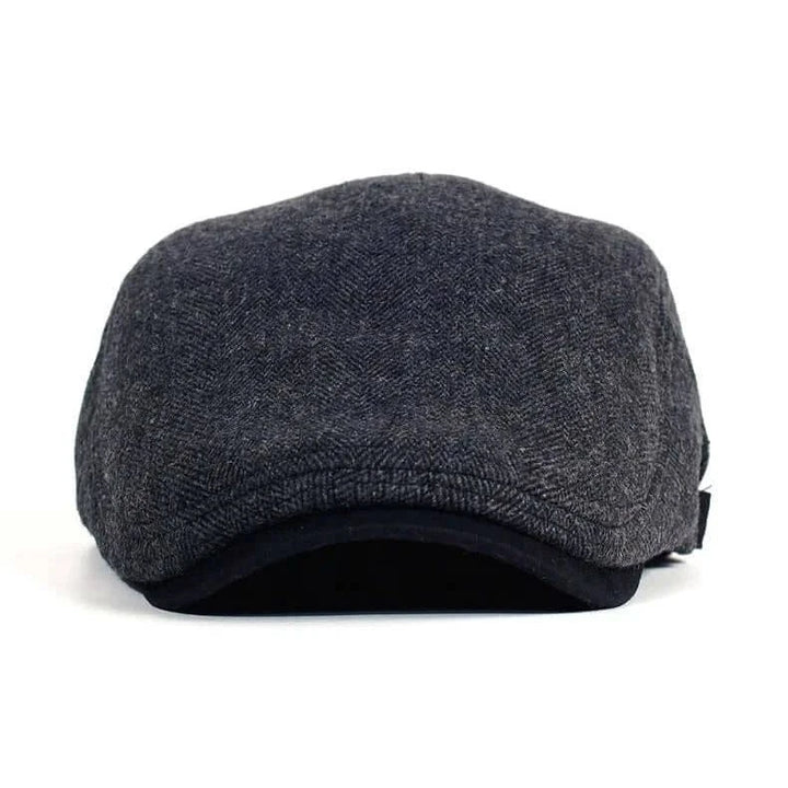 Men Winter Wool Cap, Thick Warm Vintage Herringbone - Calibra OneZero