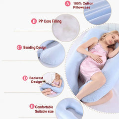 U-Shape Pregnancy Pillow Cotton Maternity Pillow Pregnancy Cushion for Comfort