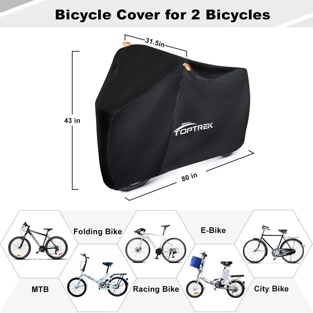 Toptrek Bike Cover Waterproof Bicycle Cover Outdoor Storage for Bicycles