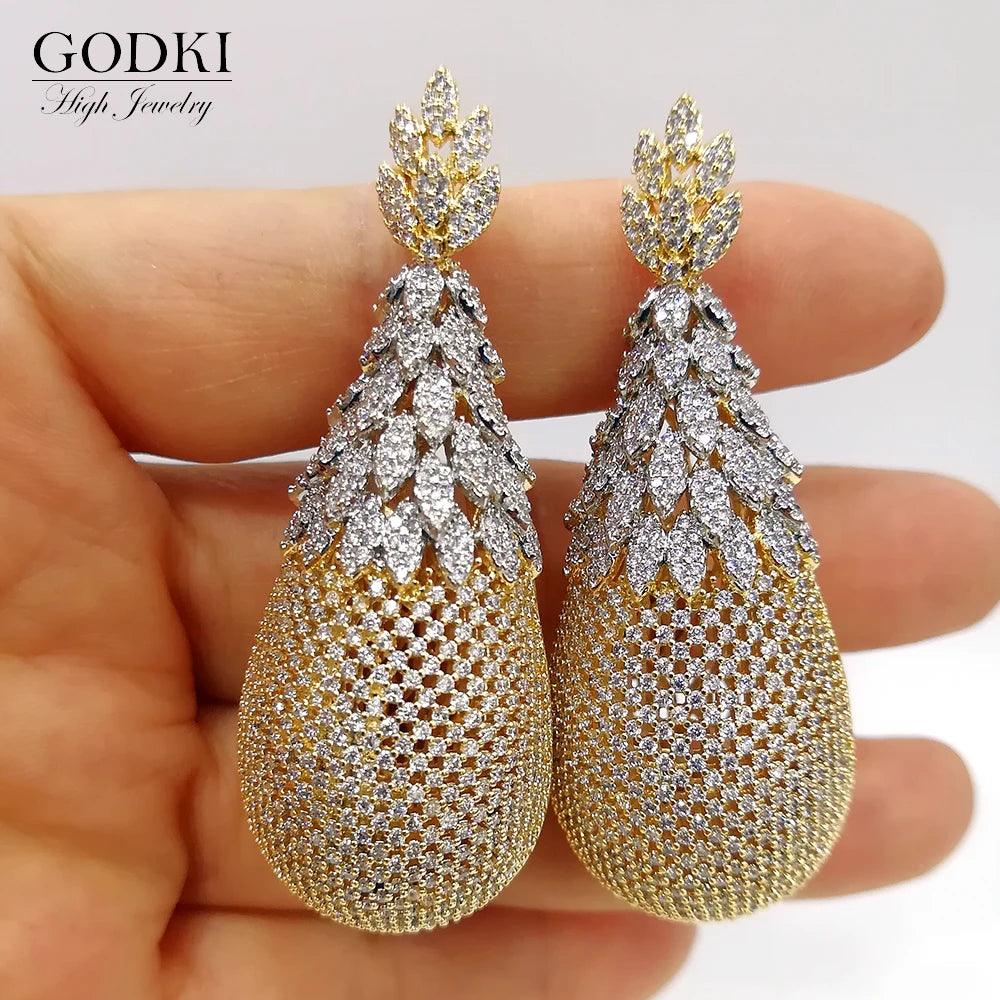 Pineapple Earrings Luxury Bridal Earrings Dubai Style Jewelry