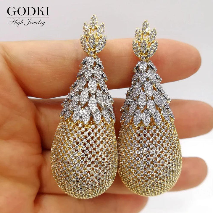 Pineapple Earrings Luxury Bridal Earrings Dubai Style Jewelry