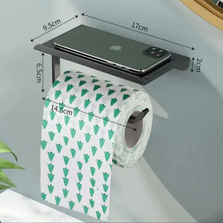 Aluminum Alloy Toilet Paper Holder, Bathroom Wall Mount ,WC Paper Phone Holder