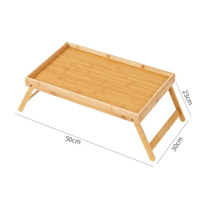 Bed Tray Table Folding Legs Tray Bamboo Serving Tray