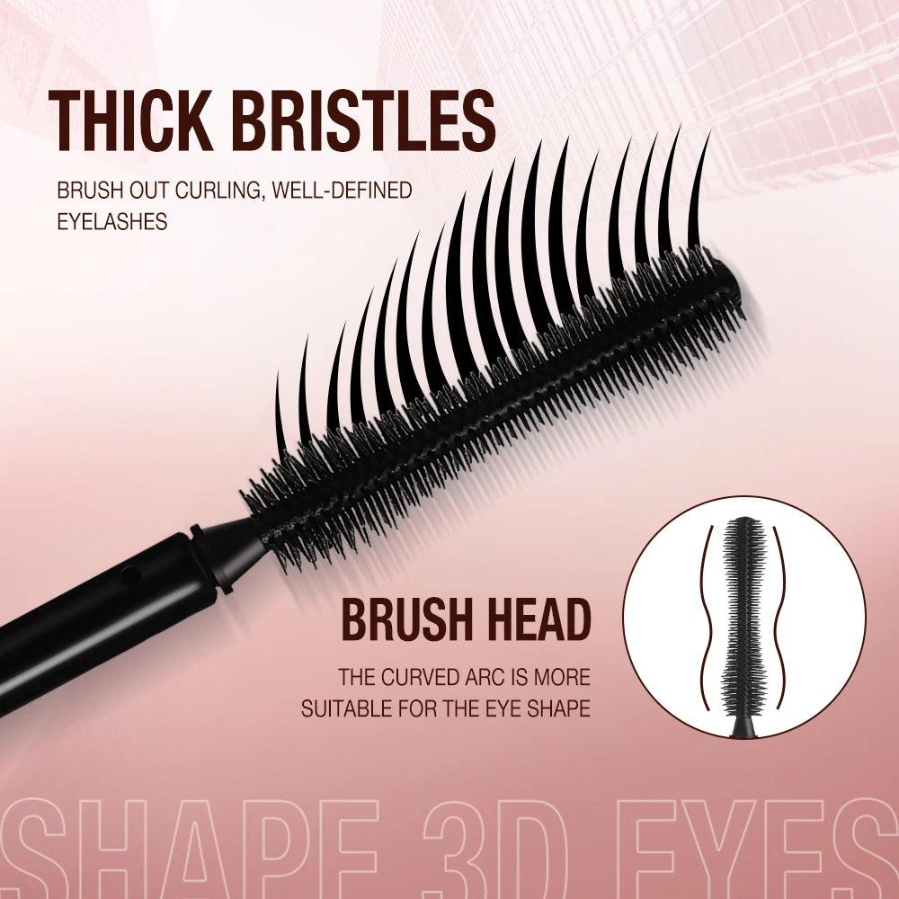 Silk Fiber Mascara, Volumizing and Lengthening Mascara, Long-Lasting Eye Makeup