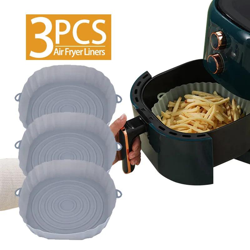 Reusable Air Fryer Silicone Pot, Non-Stick Cooking Accessories, Heat-Resistant Kitchenware