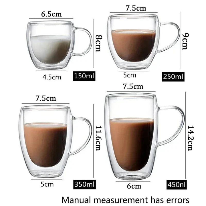 Double-Layer Transparent Cups High Borosilicate Glass Heat Resistant Drinkware