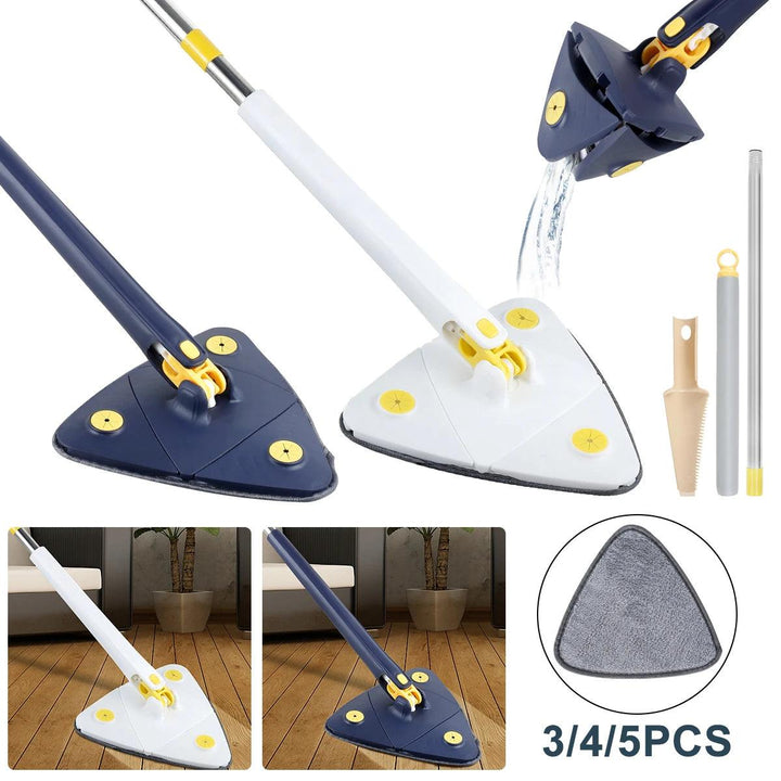 360° Rotatable Mop Triangular Cleaning Mop Automatic Water Squeezing Mop