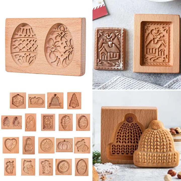 3D wooden cookie mold