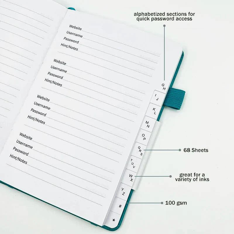 Password Book Password Keeper Internet Address Organizer - Calibra OneZero