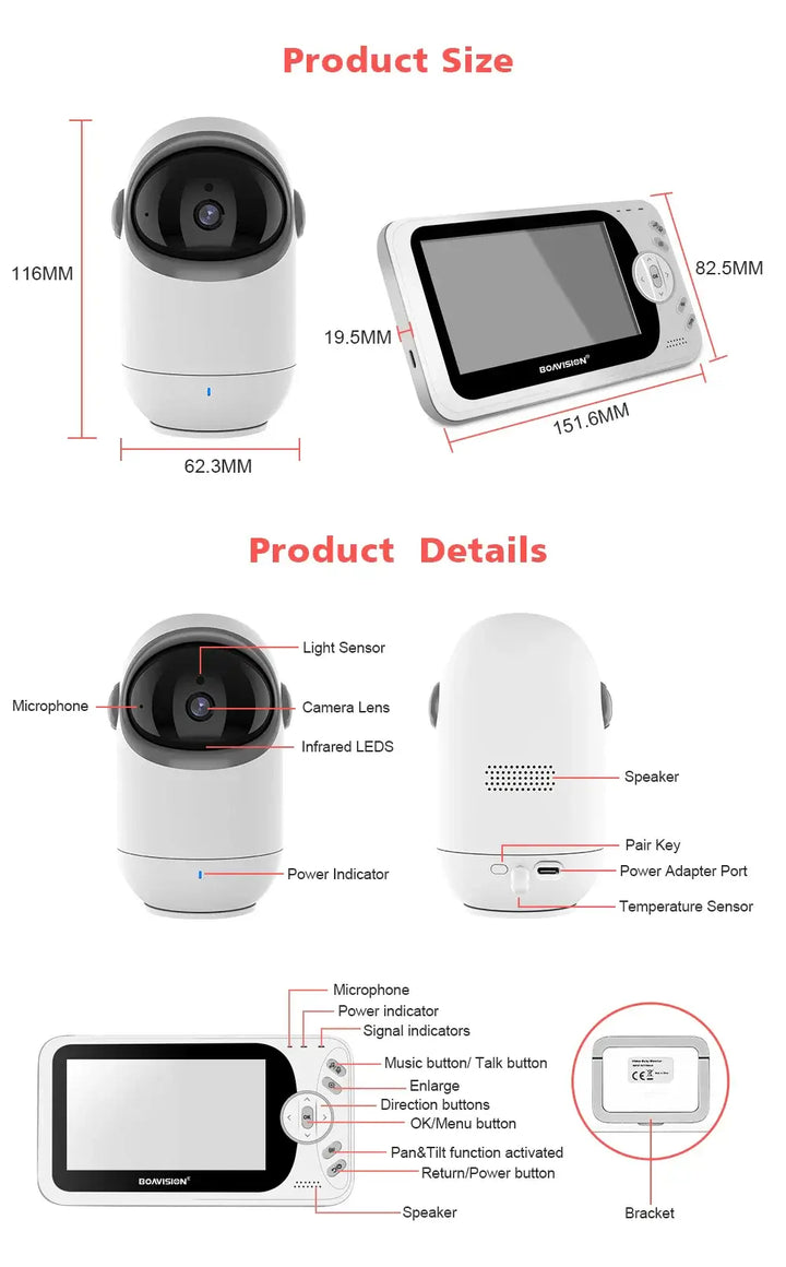 Video Baby Monitor, Tilt Camera