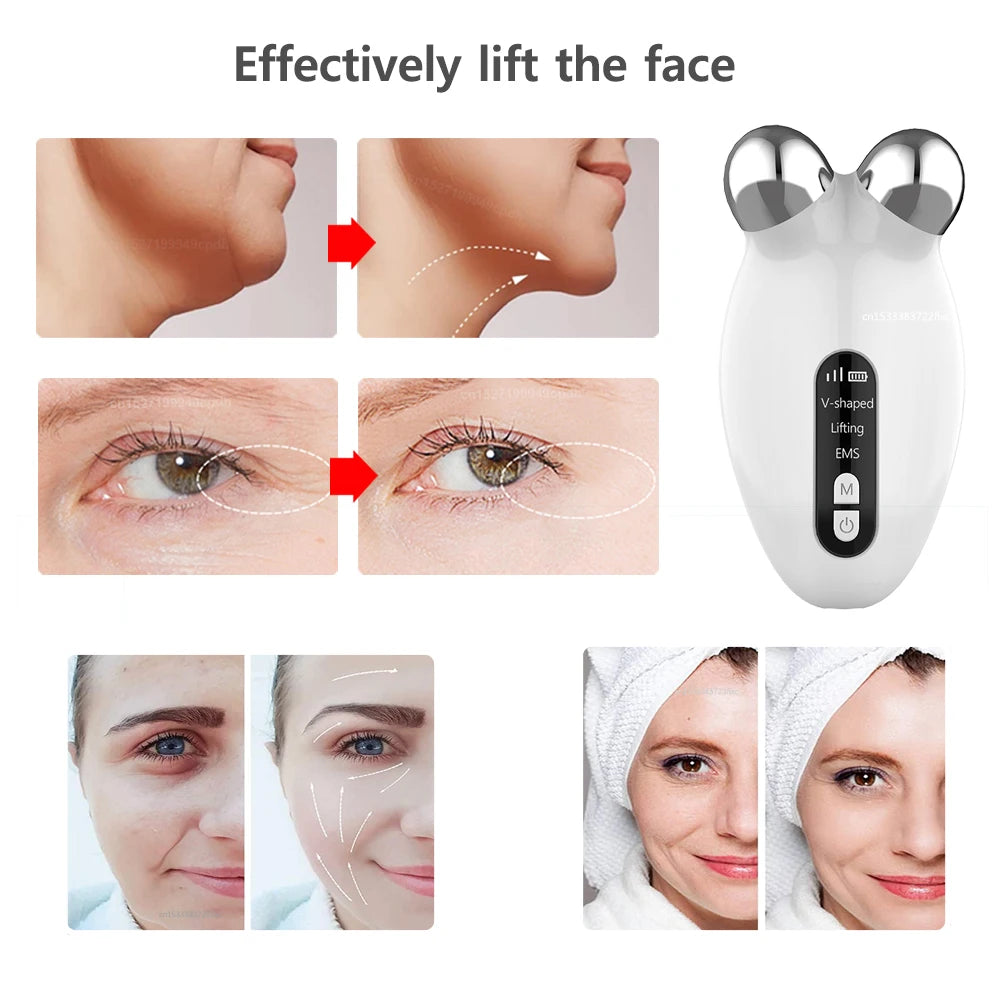 Facial Massager Microcurrent Roller Skin Tightening Device