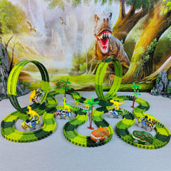 Dinosaur Car Track Set Flexible Race Track Toy Kids' Toy Car Set