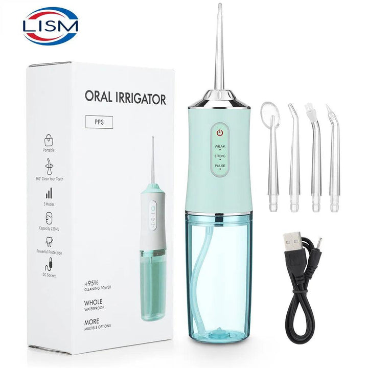 Portable Dental Water Flosser USB Rechargeable Oral Irrigator IPX7 Waterproof