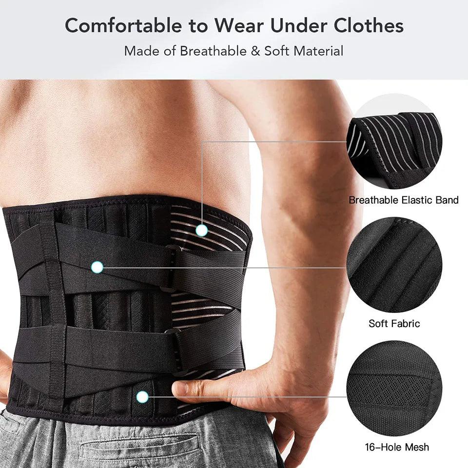 Lower Back Support Belt with Adjustable Compression Pain Relief and Stability