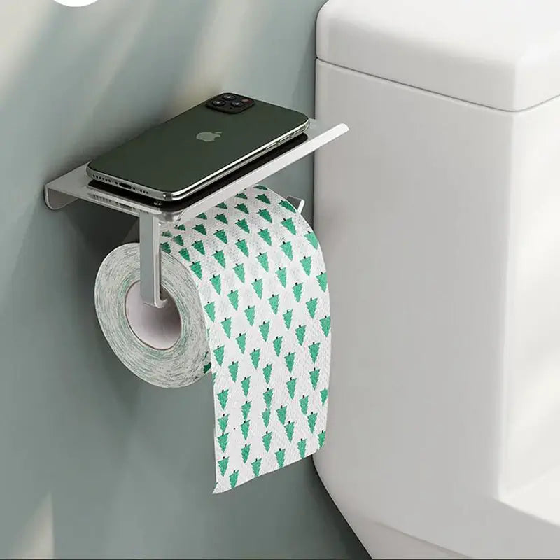 Aluminum Alloy Toilet Paper Holder, Bathroom Wall Mount ,WC Paper Phone Holder