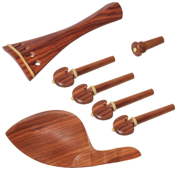 Violin Set Chinrest, Tailpiece Rosewood, Inlaid Boxwood, Fiddle Accessories Replacement