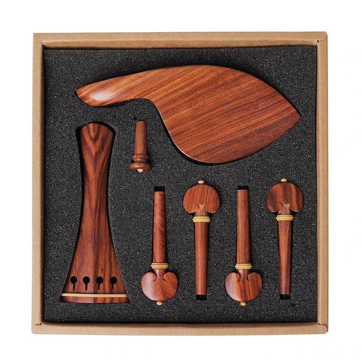 Violin Set Chinrest, Tailpiece Rosewood, Inlaid Boxwood, Fiddle Accessories Replacement