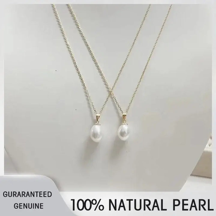 Yellow Gold Natural Freshwater Pearl, Pendant Necklace For  Women