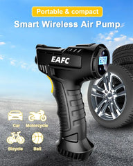 Portable Tire Inflator Wireless/Wired Air Compressor Digital Display Compact Pump