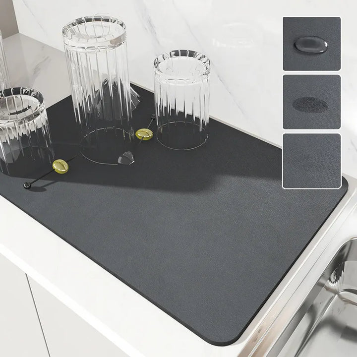 "Super absorbent kitchen mat" "Quick dry draining pad" "Antiskid bathroom tableware mat"