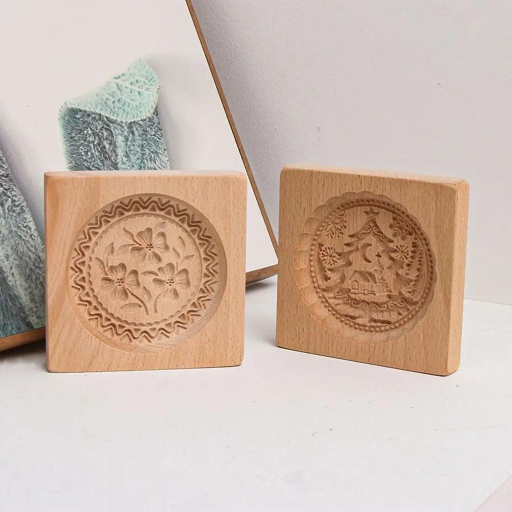 3D wooden cookie mold