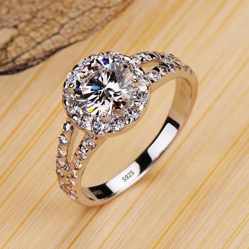 White Tibetan Silver Rings Zircon Crystal Rings Stylish Elegant Jewelry