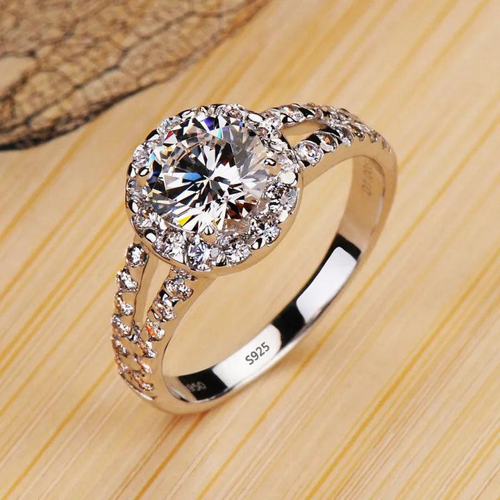 White Tibetan Silver Rings Zircon Crystal Rings Stylish Elegant Jewelry