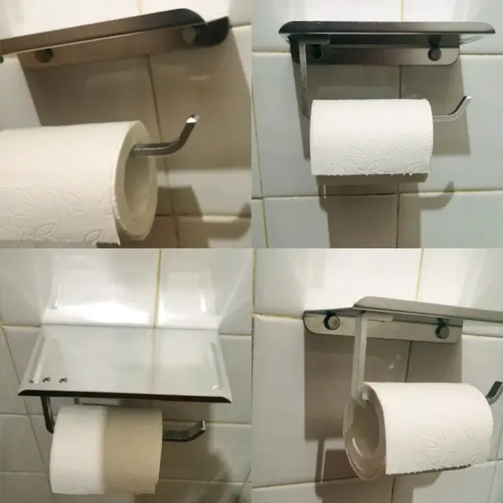 Aluminum Alloy Toilet Paper Holder, Bathroom Wall Mount ,WC Paper Phone Holder