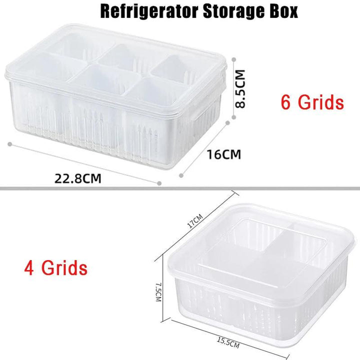 Refrigerator Storage Box, Food Vegetable Fruit Storage Box,  Fridge Organizer, Drain Basket