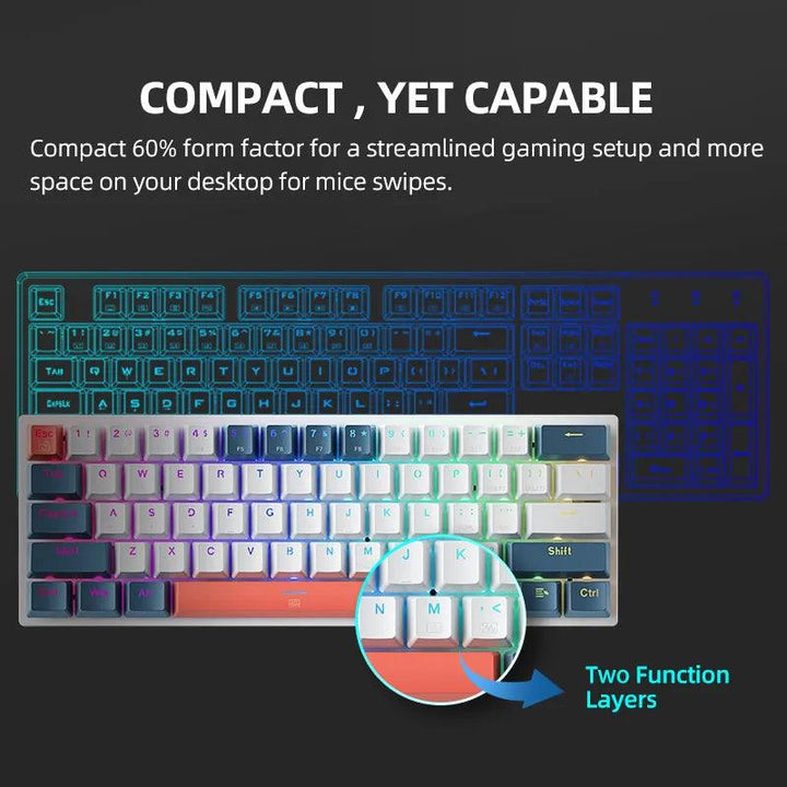 Mechanical Keyboard, RGB Backlit Keyboard, Compact Gaming Keyboard