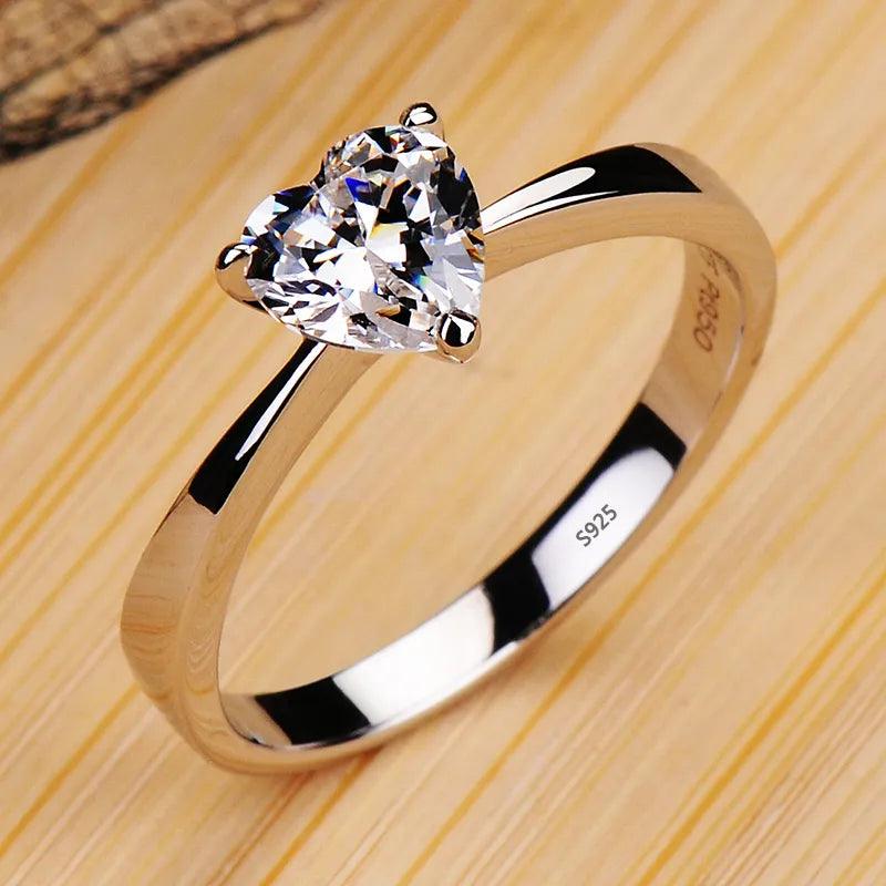 White Tibetan Silver Rings Zircon Crystal Rings Stylish Elegant Jewelry