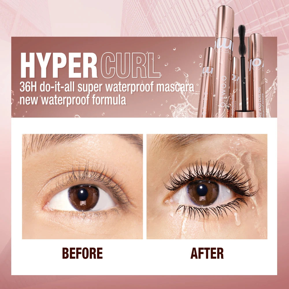 Waterproof 4D Silk Fiber Mascara Volumizing and Lengthening Mascara Long-Lasting Eye Makeup