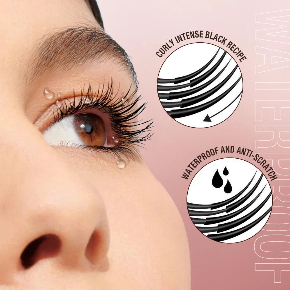 Silk Fiber Mascara, Volumizing and Lengthening Mascara, Long-Lasting Eye Makeup