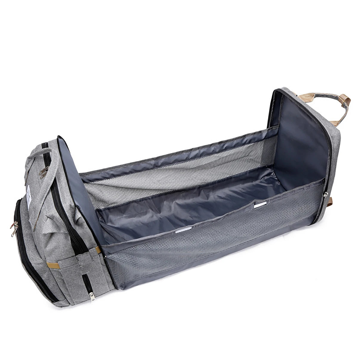Portable Folding Bed Bag Multi-functional Mom Backpack Large Capacity Diaper Bag
