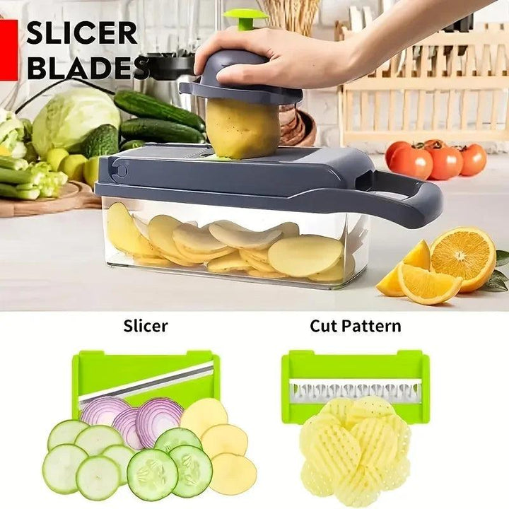 14/16 - in-1 Vegetable Slicer Cutter with Basket