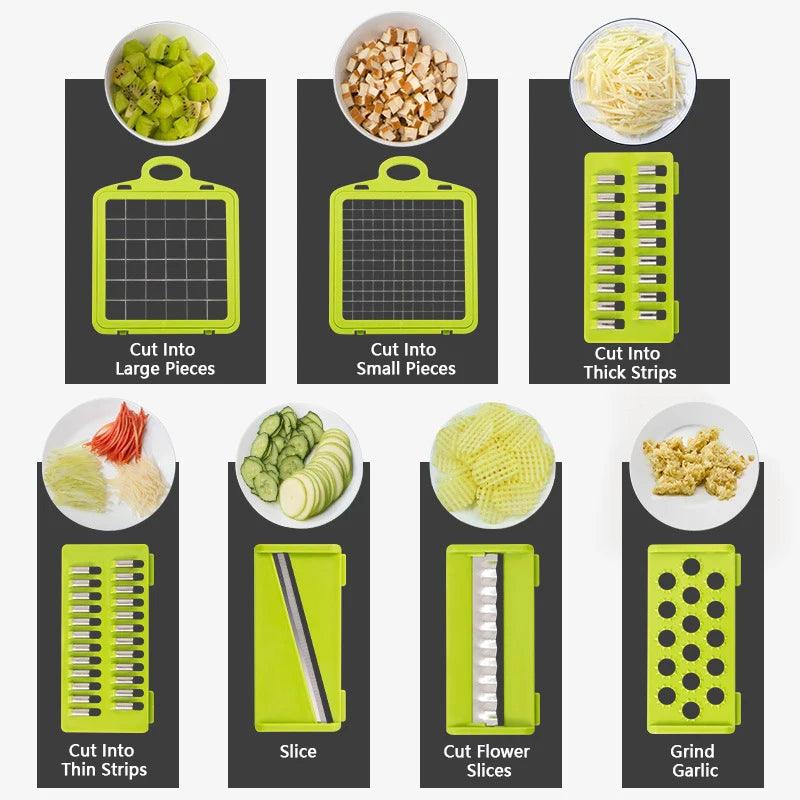 14/16 - in-1 Vegetable Slicer Cutter with Basket