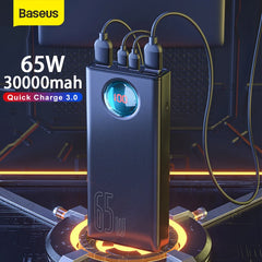 "Power Bank" "30000mAh portable external power bank" "65W PD3.0 quick charging"