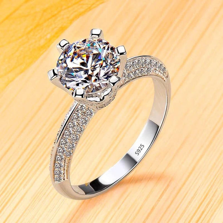 White Tibetan Silver Rings Zircon Crystal Rings Stylish Elegant Jewelry