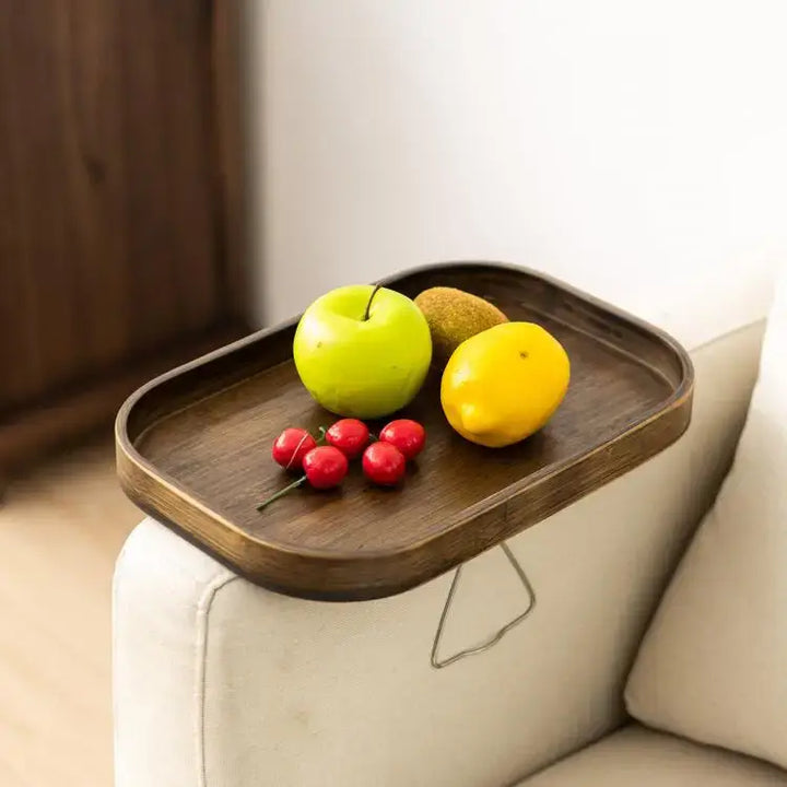 Sofa Armrest Table, Living Room Sofa, Side Wooden Storage Tray ,Snack Tea Coffee Tray Multifunction