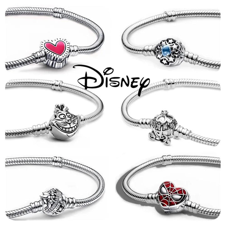 Silver Bracelet Mickey Mouse Charm Bracelet Disney Themed Jewelry