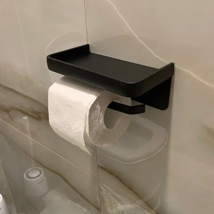 Aluminum Alloy Toilet Paper Holder, Bathroom Wall Mount ,WC Paper Phone Holder