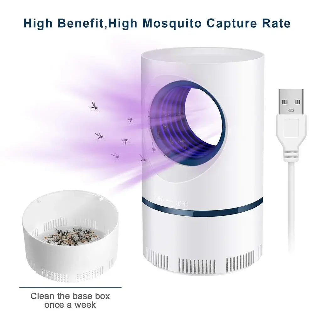 Electric Fly Bug, Mosquito Insect Killer, LED Light Trap Control Lamp, Small Pest with USB Power Supply and Adapter