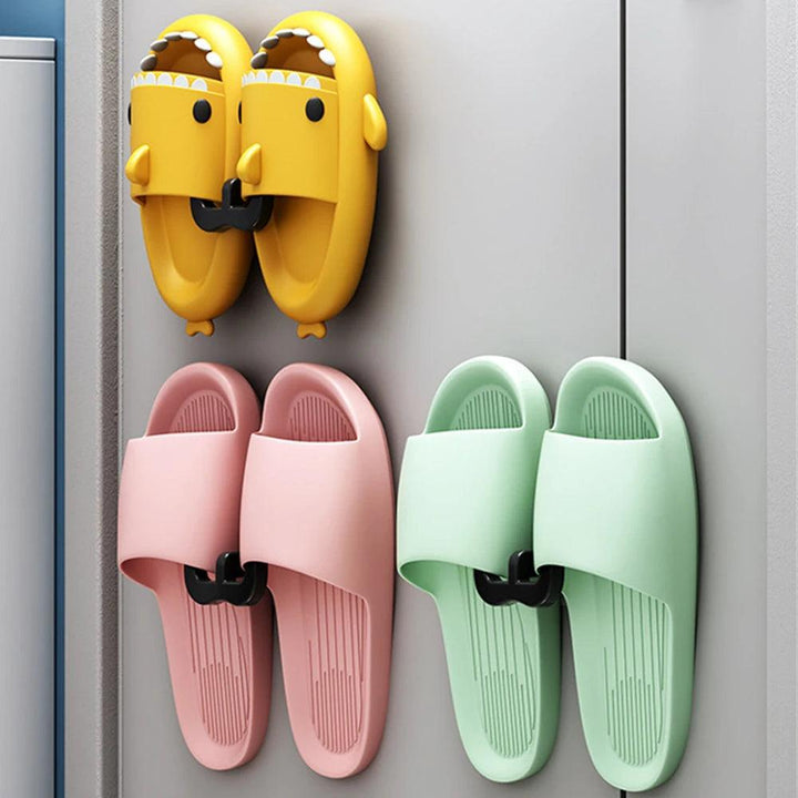 "Slippers hanger hooks" "Wall-mounted shoe rack" "Organizers for small objects"