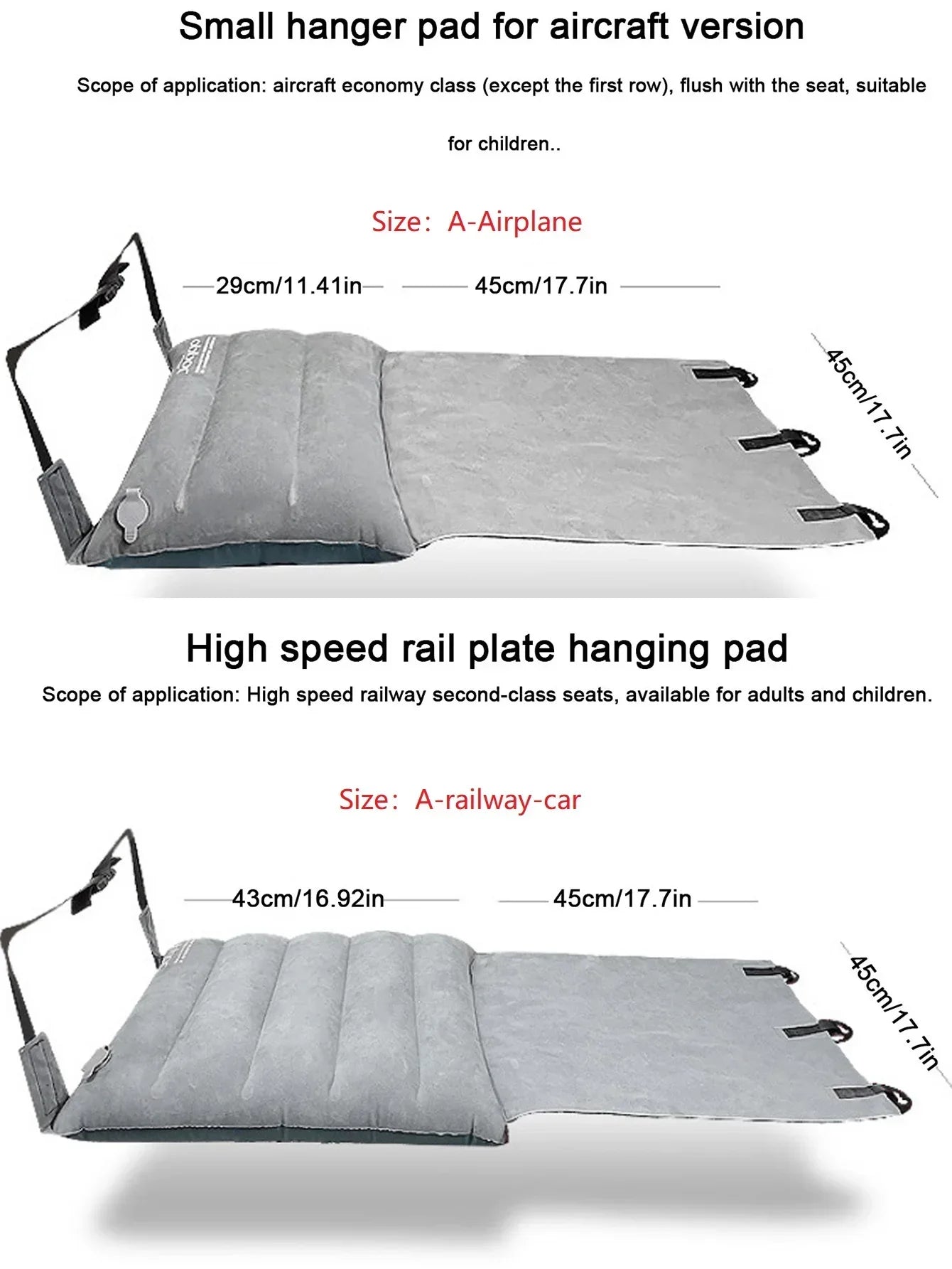 "Portable inflatable footrest hammock" "Adjustable travel car mattress" "Baby airplane footrest"