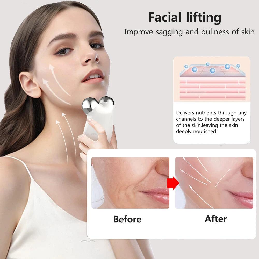 Facial Massager Microcurrent Roller Skin Tightening Device