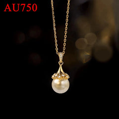 18K Gold Freshwater Pearl Necklace Elegant Gift for Her High-Quality Pearl Jewelry